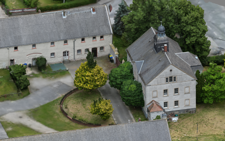 3D-Modell des Schlossguts Baschütz